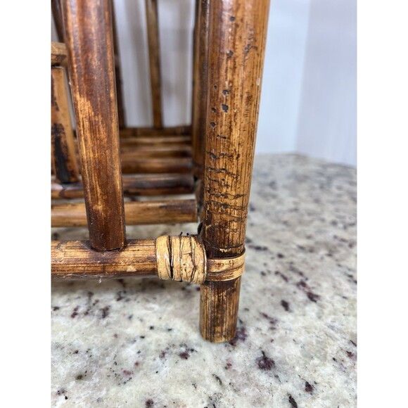 Bamboo Magazine Rack Mid Century Modern Turtle Shell Bamboo Hollywood Regency. - Picture 5 of 15